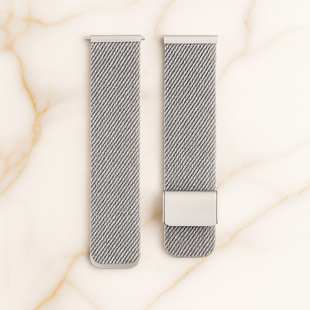 Edelstahl-Mesh-Armband Silber